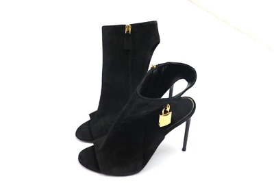 Botín Tom Ford para mujer punta abierta gamuza bloqueo al tobillo talla 9 EE. UU./41 UE Foto 1 de 4