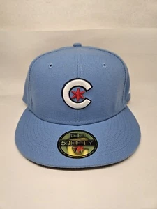 Chicago Cubs New Era 2021 City Connect ALT 1 59FIFTY Fitted Hat 7¼~Sky Blue - Picture 1 of 8