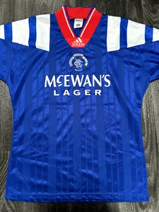 Original Authentic Adidas Rangers 1992/1993 Home Shirt Mens Small - Picture 1 of 15