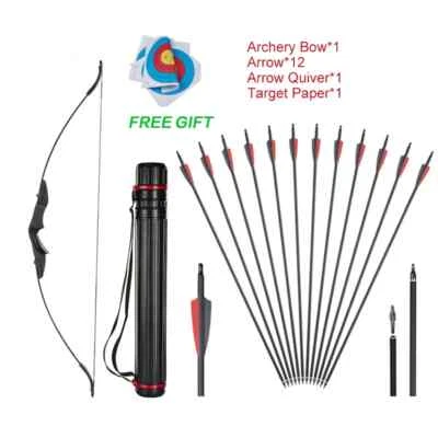 20/30/40lbs Taken Down Recurve Archery Bow Shooting Hunting Game Sports Choose - Image 1 of 4