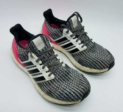 Scarpe da corsa Adidas UltraBoost 4.0 J da bambina taglia 5.5 nere bianche rosa