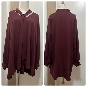 Alfani Gallery Mood Women Long Sleeve Tie Front Detail Tunic 18W NWT - Picture 1 of 9