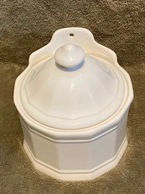 Caja de sal blanca Pfaltzgraff Heritage con tapa sello vintage 560 - MUY BONITO Foto 1 de 4