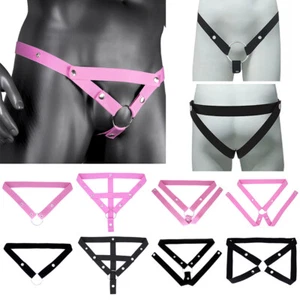 Elastic Chastity Cage Belt Adjustable Auxiliary Band Adult Bondage With Ring - Picture 1 of 24