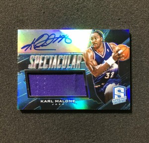 2013-14 Panini Spectra KARL MALONE #95 Spectacular JERSEY PATCH AUTO CARD 08/20
