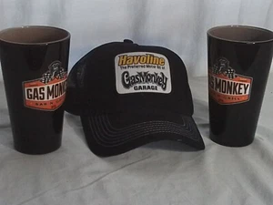 Gas Monkey Garage Bar & Grill Beer Glass and New Havoline Gas Monkey Cap - Picture 1 of 5