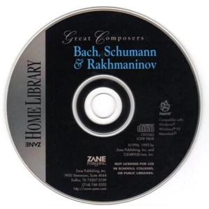 Zane: Great Composers: Bach, Schumann & Rakhmaninov (Win/Mac) - NEW CD in SLEEVE - Picture 1 of 3