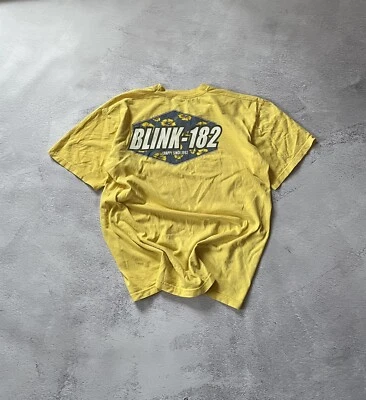Rare T-Shirt Blink 182 Vintage Yellow Crappy Since 1992 Rock Band Large Sz - Image 1 of 4
