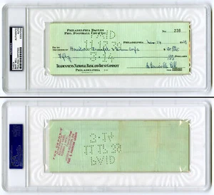 Bert Bell SIGNIERT Scheck Besitzer Philadelphis Eagles NFL PSA/DNA PLATTEN HANDSIGNIERT - Bild 1 von 3