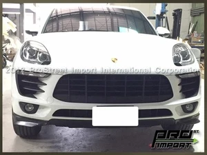 GT Front Bumper Splitter Lip Unpainted in Black Fits 2015 2016 Porsche Macan S - Foto 1 di 4