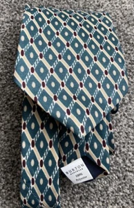 Burton Menswear blue geometric Multi pattern mix smart tie 3.5" wide 55" Long - Picture 1 of 4