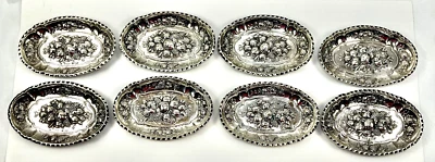 J. D. Schleissner & Sohne, Hanau a Set of 8 Repousse 800 Silver Oval Nut Trays - Image 1 of 4