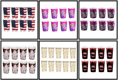 TAZA DE BEBIDAS DE PAPEL DE FIESTA - CUMPLEAÑOS BODA ANIVERSARIO BARBACOA PICNIC JARDÍN FIESTA Foto 1 de 2