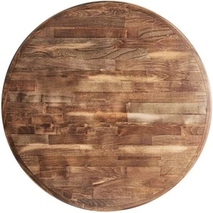 Mesa redonda de restaurante estilo bloque carnicero de 30"" con acabado de madera vintage - Imagen 1 de 7