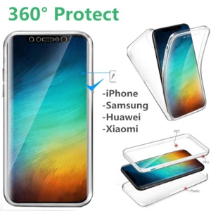  For Smart Phone 360° Protect Full Cover Shockproof Silicone Front+PC Back Case - Picture 1 of 14