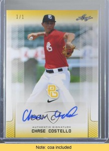 2017 Leaf Perfect Game National Showcase 1/1 Chase Costello #BA-CC1 Auto 3h9