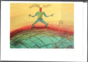 SCHAMANE TANZT IM SONNENUNTERGANG - Mi'kmaq: Alan Syliboy - Neu 6"" x 9"" Kunstkarte - Bild 1 von 1