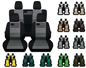 Fundas de asiento de coche delanteras y traseras con bandera americana se adaptan a Jeep Wrangler JK 2007-2018 - Imagen 1 de 20