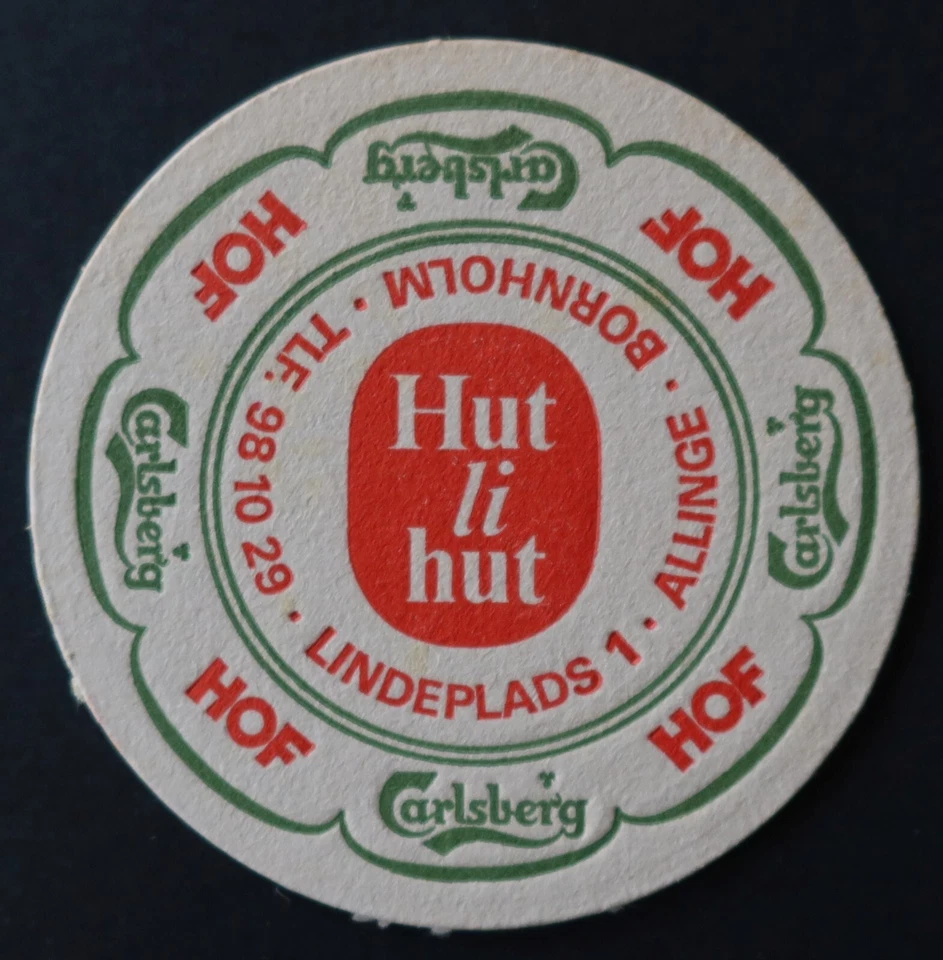 Sous-bock bière CARLSBERG Hof Hut li Hut Bornholm beermat coaster 1 - Photo 1/2