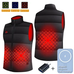 Heated Vest Body Warm Electric USB Jacket Men Women Thermal Heating Coat Battery - Picture 1 of 25