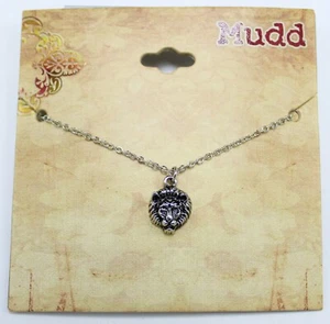 Nuevo collar colgante Silver Lions Head de Mudd nwt #NC13 - Imagen 1 de 2