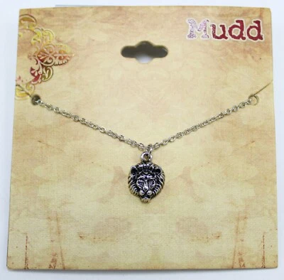 Nuevo collar colgante con cabeza de león de plata de Mudd nuevo con etiquetas #NC13 Foto 1 de 2