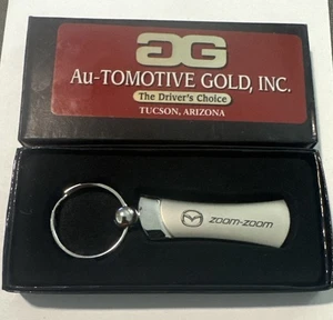 Llavero MAZDA ZOOM ZOOM estilo hoja metal plateado - Imagen 1 de 2