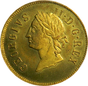 "1733" (años 1860) Patrón Rosa Americana Dos Peniques Robinson Restrike (08-19) - Imagen 1 de 4