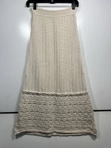 Zara Ecru Crochet Maxi Skirt Sz Small Boho Cottage Core Romantic Chic - Picture 1 of 8