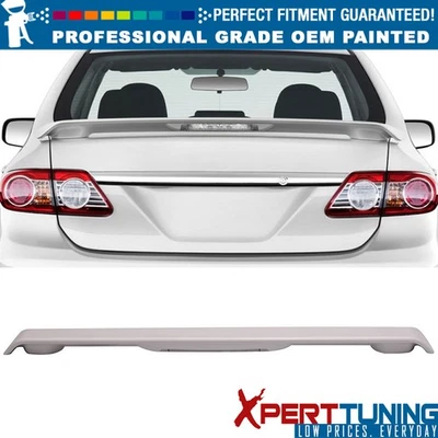 Fits 09-13 Toyota Corolla Rear Trunk Spoiler W/LED Light ABS Painted #040 White Foto 1 de 4