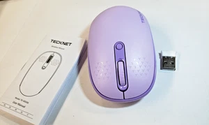 TECKNET Wireless Mouse for Laptop, 2.4GHz USB Mini Cordless Small PurpleTK-MS006 - Picture 1 of 9