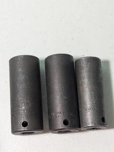 Williams 1/2" Drive Impact Deep Well Sockets Lot of 3 Made In USA 1" 15/16" 13/1 - Picture 1 of 17