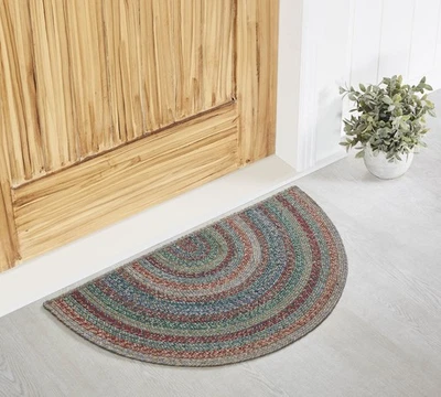Alfombra de acento verde de 19,5"x36" para granja decoración de piso de yute multi trenzado marcas VHC Foto 1 de 4