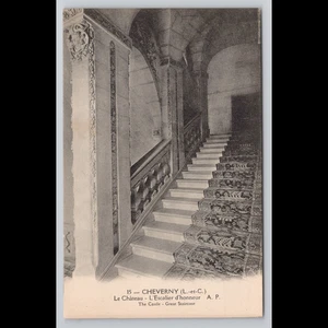 Postal de colección Castillo Cheverny Gran escalera Francia vista panorámica sin publicar - Imagen 1 de 4