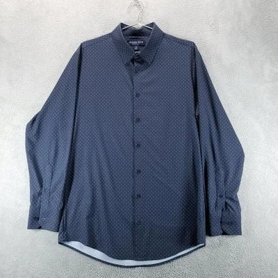 Camisa Mizzen+Main Para Hombres Grande Azul Marino Ligera Ajuste de Sotavento Elastizada Con Botones Foto 1 de 4