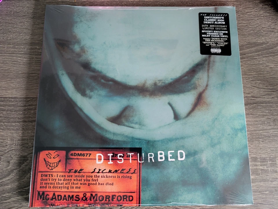 Disturbed the Sickness 25th Anniversary Spotify Exclusive Milky Clear LP - Image 1 of 3