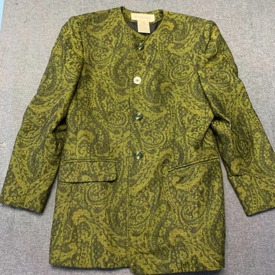 Blazer para mujer Jones New York talla 10 verde cachemira calce a medida lana vintage Foto 1 de 4