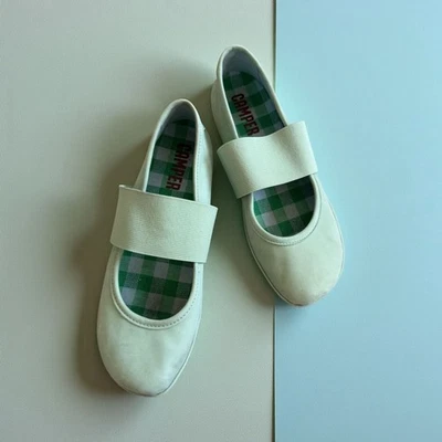 Sapatilhas CAMPER Nina verde couro nobuck balé bailarina tamanho 38 / EUA 7,5 - Imagem 1 de 4