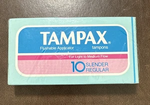 Neu NOS Vintage 1986 Tampax Tampons spülbar schlank normal 10ct VERSIEGELT - Bild 1 von 7