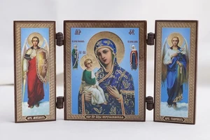 THEOTOKOS Von JERUSALEM Triptychon Orthodoxe Ikone Триптих Иерусалимская Богородица - Bild 1 von 3