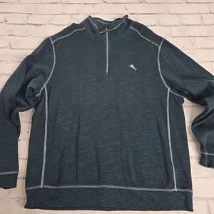 Tommy Bahama 1/4 Zip Sweater Herren XXL Grün Pulli Pima Cotton Sweatshirt - Bild 1 von 11