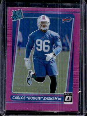 2021 Donruss Carlos Boogie Basham Optic Rated Rookie Preview Pink #P-306 Bills - Image 1 of 2