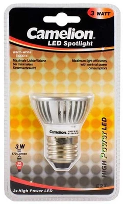 Spot LED E27 3W 260lm luz cálida 2800K – 3 LED – Ahorro energético - Imagen 1 de 2