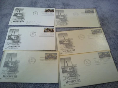 Lot of 6 First Day of Issue 1971 MISSOURI - 150th Anniversary Statehood - Image 1 of 3