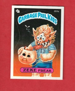 1986 Topps Garbage Pail Kids Stickers vintage Zeke Freak carte 201b - Picture 1 of 3