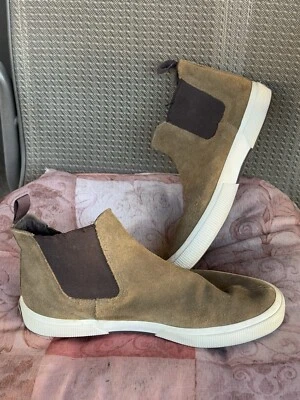 Superga Side Gore Men's 9 Women's 10.5 Olive Suede Boots - Image 1 of 4