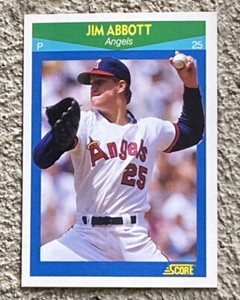 Jim Abbott 1990 Score Rookie Card #5 Rising Star - Angels
