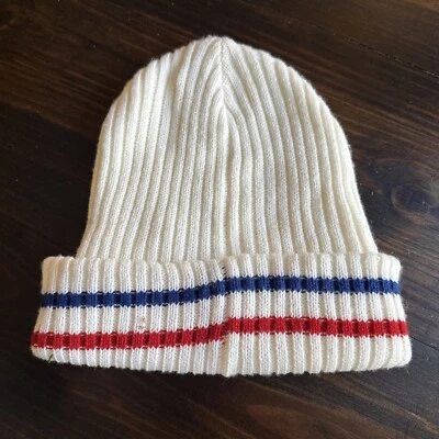 Gorro acanalado rojo y azul unisex con puños American Eagle talla única Foto 1 de 2