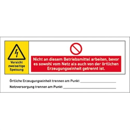 Aufkleber Warnhinweis für eine PV-Anlage (Photovoltaikanlage), Folie, 140x60 mm - Bild 1 von 1