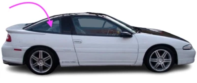 Se adapta a Mitsubishi Eclipse 1990-1994 cupé de 2 puertas pasajero cuarto derecho ventana vidrio Foto 1 de 4
